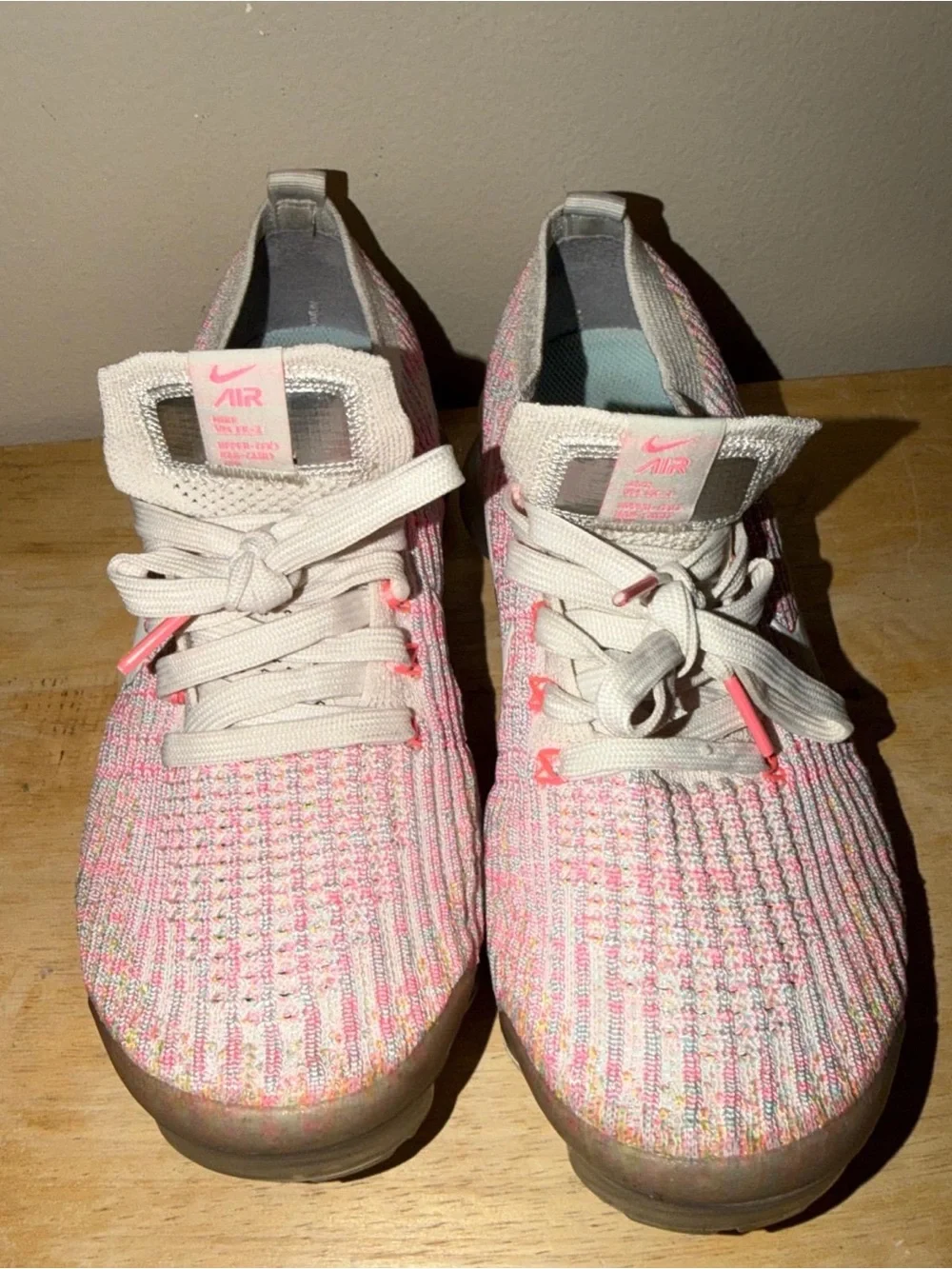 Nike Flyknit VaporMax Sneakers in Pink and Cream